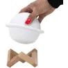 Lampe ronde avec support en bois Saturne