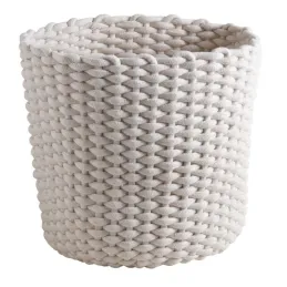 Corbeilles rondes en corde de coton écru (Lot de 3)