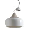 Lampe suspension en métal laqué et bois