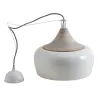 Lampe suspension en métal laqué et bois