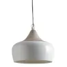 Lampe suspension en métal laqué et bois