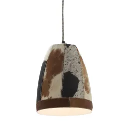 Lampe suspension en peau de vache et métal