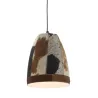Lampe suspension en peau de vache et métal