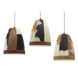 Lampe suspension en peau de vache et métal