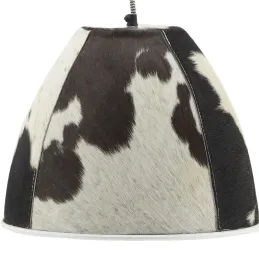 Lampe suspension en peau de vache et métal