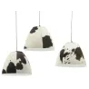 Lampe suspension en peau de vache et métal