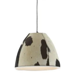 Lampe suspension en peau de vache et métal