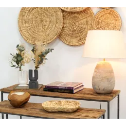 Pied de lampe ovale en manguier