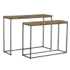 Consoles en bois recyclé et métal (lot de 2)