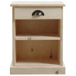 Table de nuit en épicéa brut
