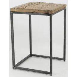 Consoles en bois recyclé et métal (lot de 2)