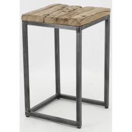 Consoles en bois recyclé et métal (lot de 2)