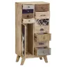 Commode en manguier et peau de vache