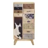 Commode en manguier et peau de vache
