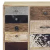Commode en manguier et peau de vache