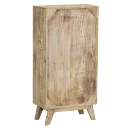 Commode en manguier et peau de vache