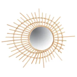 Miroir spirale en rotin