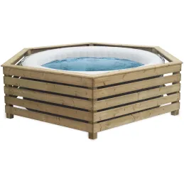 Habillage en bois pour spa gonflable Decorspa