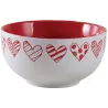 Bol en grès blanc avec coeur rouge (Lot de 3)