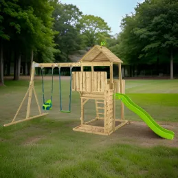 Aire de jeux en bois Kingswood avec cuisine extérieure offerte