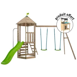 Aire de jeux en bois Castelwood avec cuisine extérieure offerte