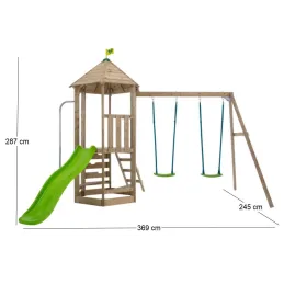 Aire de jeux en bois Castelwood avec cuisine extérieure offerte