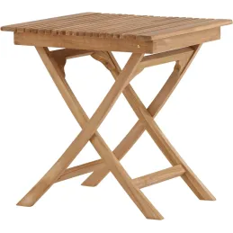 Table de jardin pliante carré 70 x 70 cm en teck Ghana