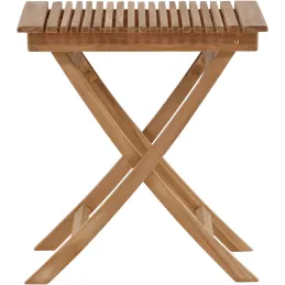 Table de jardin pliante carré 70 x 70 cm en teck Ghana