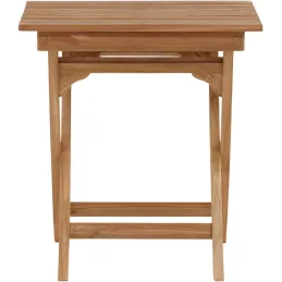 Table de jardin pliante carré 70 x 70 cm en teck Ghana
