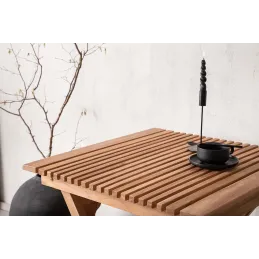 Table de jardin pliante carré 70 x 70 cm en teck Ghana