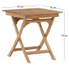 Table de jardin pliante carré 70 x 70 cm en teck Ghana