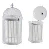 Cages en bois et métal blanches (Lot de 2)