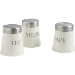 Boîtes de conservation thé sucre café (Lot de 3)