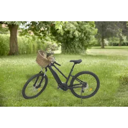 Panier pour vélo en osier gris