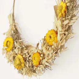 Couronne de fleurs séchées 35 cm