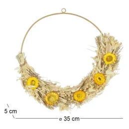 Couronne de fleurs séchées 35 cm