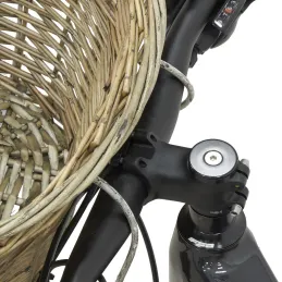 Panier pour vélo en osier gris