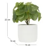 Pilea artificielle pot effet ciment 23 cm