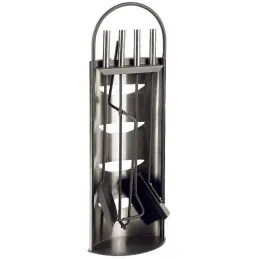 Valet de cheminée en métal 4 accessoires