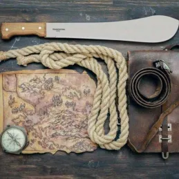 Machette en acier carbone et bois