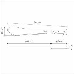 Machette en acier carbone et bois