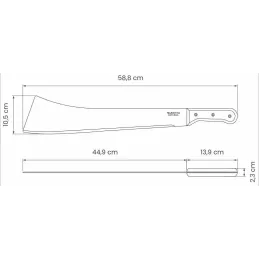 Machette en acier carbone et bois