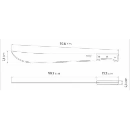 Machette en acier carbone et bois