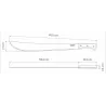 Machette en acier carbone et bois
