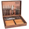 Malette pour barbecue 15 pièces en inox et bois Churrasco