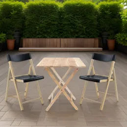 Chaise de jardin pliante en teck FSC et plastique