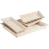 Plateaux rectangulaires en bambou blanchi (lot de 4)