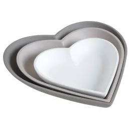 Plateaux cœurs en bois laqué (lot de 3)