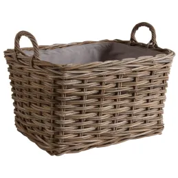 Panier gris en poelet (Lot de 2)