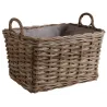 Panier gris en poelet (Lot de 2)